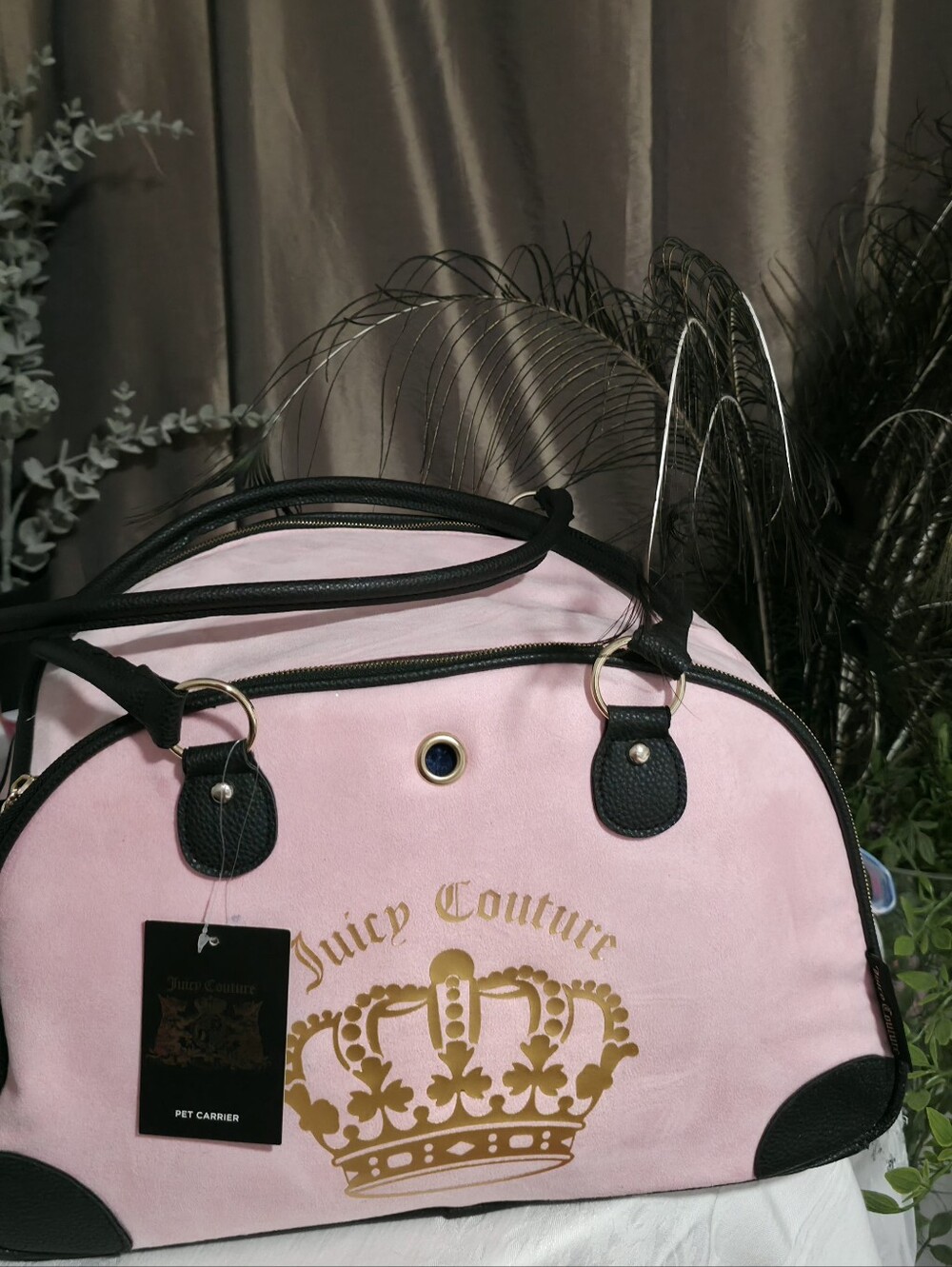 Juicy Couture Pink Canvas Weekender Bag
